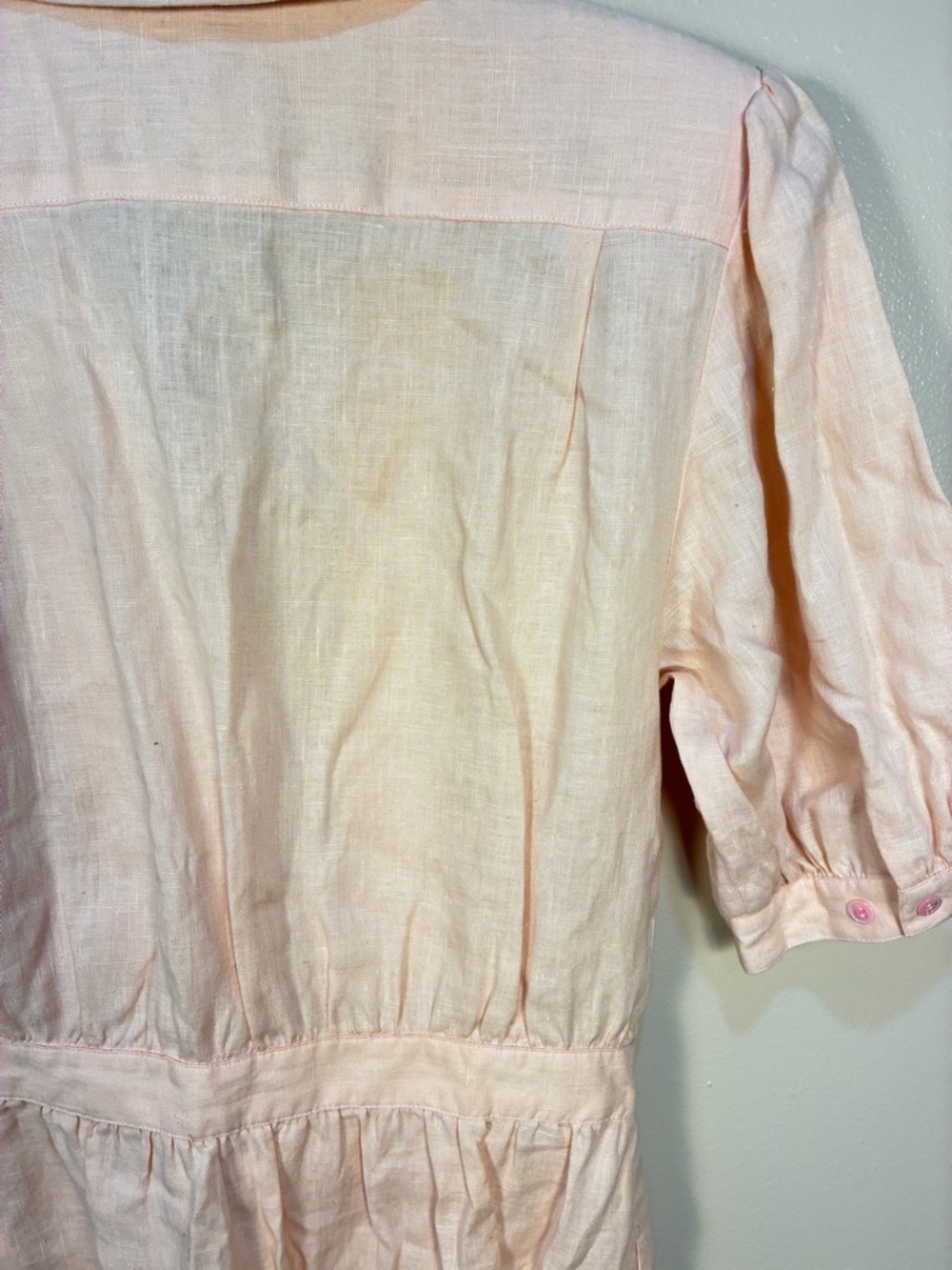 Vintage Allen Solly 100% Linen Pleated Button Front Maxi Dress - Picture 10 of 10